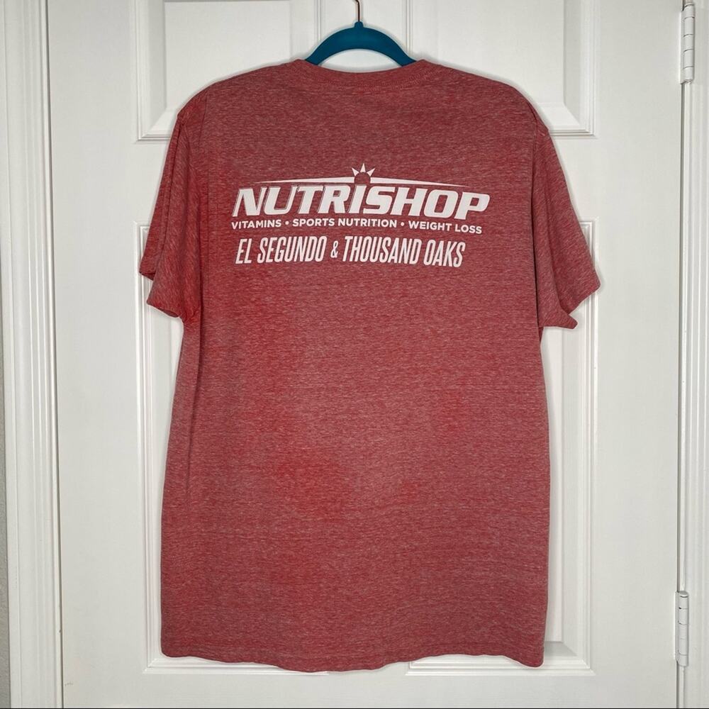 F45 Fitness Mens Hermosa Beach Nutrishop Red Heather T-Shirt Size Large - Picture 2 of 2